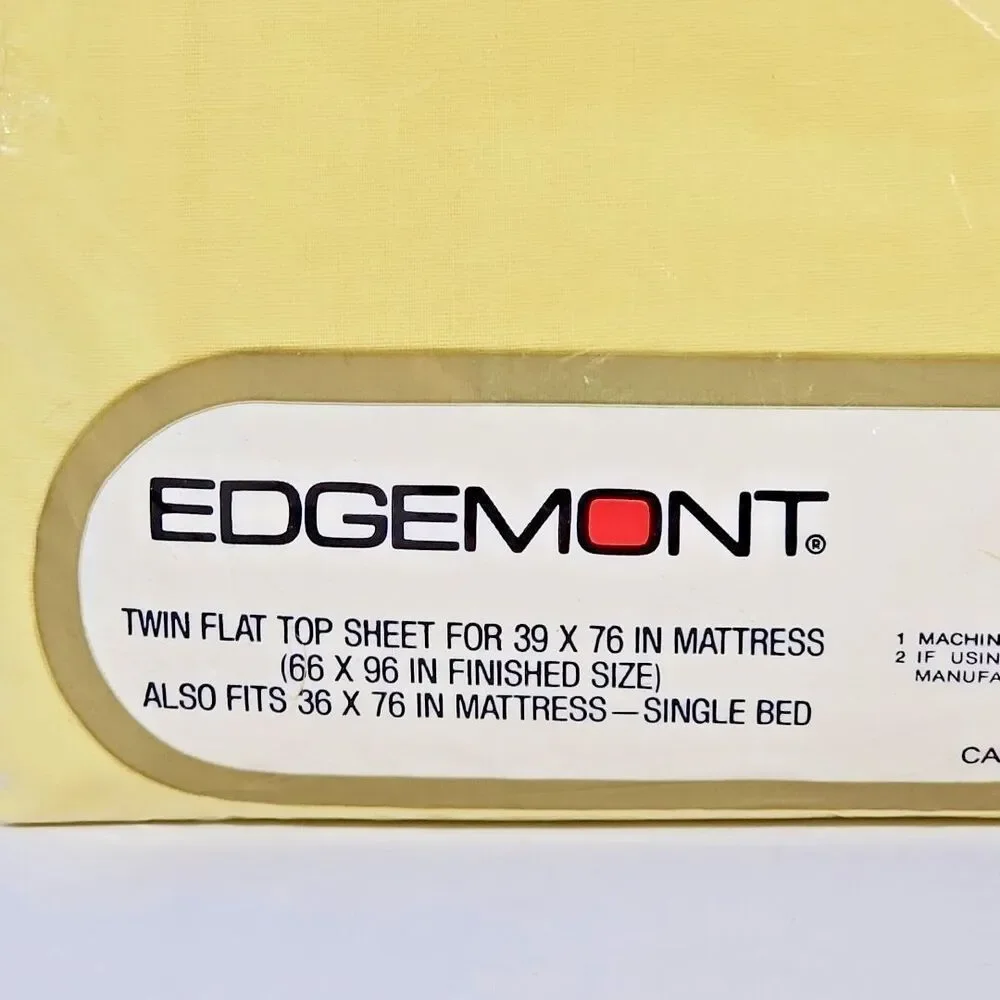 Vintage Cannon Edgemont Twin Flat Sheet NOS Butter Yellow Soft Muslin Fabric USA